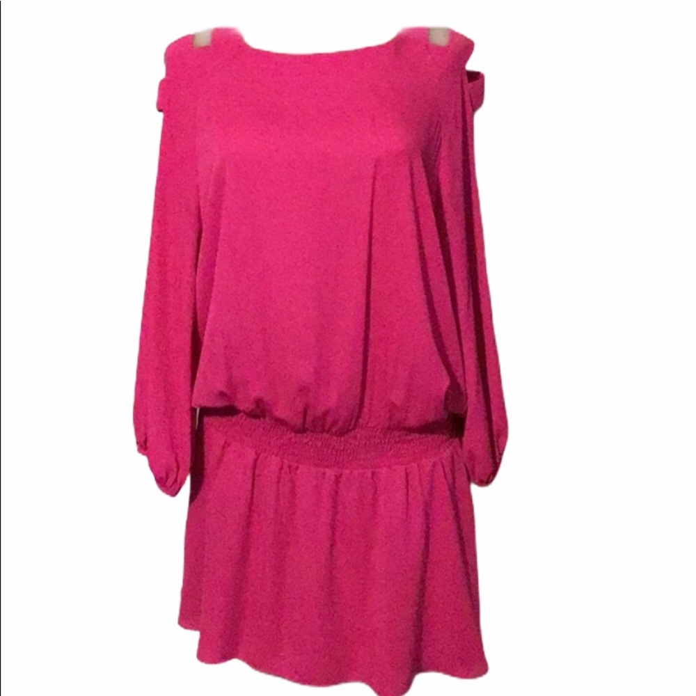 Revolve Amanda Uprichard Hot Pink Drop Waist Dress